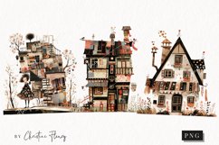 Patchwork Whimsical Vintage Houses | Whimsical PNG Product Image 1
