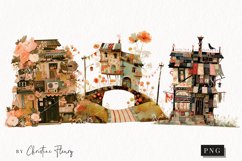 Patchwork Whimsical Vintage Houses | Whimsical PNG Product Image 1