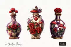Wonderland Potion Bottles Clipart | Fairytale PNG Product Image 1