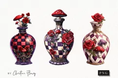 Wonderland Potion Bottles Clipart | Fairytale PNG Product Image 1