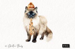 Watercolor Birman | Fall Cat PNG Product Image 1