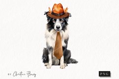 Watercolor Border Collie | Fall Dog PNG Product Image 1
