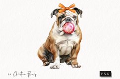Watercolor English Bulldog | Fall Dog PNG Product Image 1