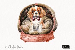 Watercolor Cavalier | Fall Dog PNG Product Image 1
