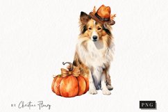 Watercolor Sheep Dog | Fall Dog PNG Product Image 1