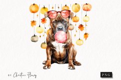 Watercolor Staffie | Fall Dog PNG Product Image 1