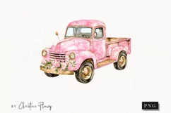 Pink Christmas Truck | Christmas PNG Product Image 1
