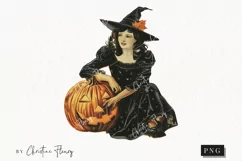 Vintage Halloween Pin Up Girl | Halloween PNG Product Image 1