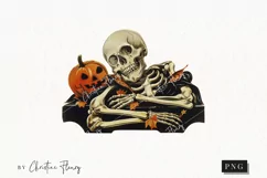 Vintage Halloween Skeleton Clipart | Halloween PNG Product Image 1
