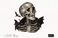 Vintage Halloween Skeleton Clipart | Halloween PNG Product Image 1