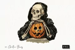 Vintage Halloween Skeleton Clipart | Halloween PNG Product Image 1