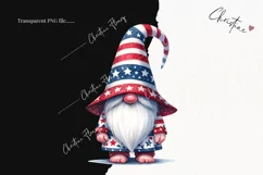 Watercolor 4th Of July Gnomes PNG Product Image 2