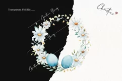 Watercolor Blue Easter Wreaths PNG | Spring PNG Product Image 2
