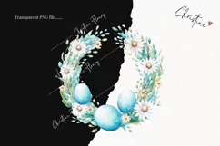 Watercolor Blue Easter Wreaths PNG | Spring PNG Product Image 2