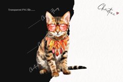 Watercolor Bengal | Fall Cat PNG Product Image 2