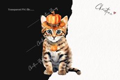 Watercolor Bengal | Fall Cat PNG Product Image 2