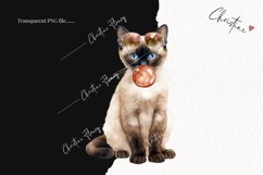 Watercolor Siamese | Fall Cat PNG Product Image 2