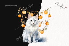 Watercolor Turkish Angora | Fall Cat PNG Product Image 2