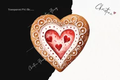 Watercolor Heart Cookies Clipart | Valentines Clipart Product Image 2
