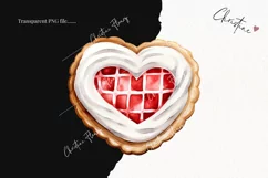 Watercolor Heart Cookies Clipart | Valentines Clipart Product Image 2