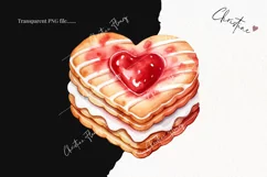 Watercolor Heart Cookies Clipart | Valentines Clipart Product Image 2