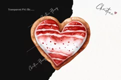 Watercolor Heart Cookies Clipart | Valentines Clipart Product Image 2
