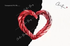 Watercolor Valentine Rope Heart PNG | Valentine's Day PNG Product Image 2