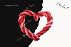 Watercolor Valentine Rope Heart PNG | Valentine's Day PNG Product Image 2