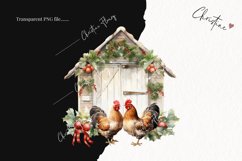 Vintage Festive Chickens Clipart | Christmas Clipart Product Image 2