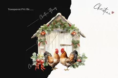 Vintage Festive Chickens Clipart | Christmas Clipart Product Image 2
