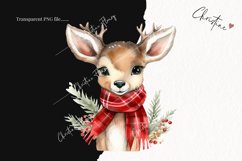 Watercolor Christmas reindeer Clipart | Christmas Clipart Product Image 2