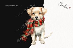 Watercolor Christmas Dogs Clipart | Christmas Clipart Product Image 2