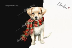 Watercolor Christmas Dogs Clipart | Christmas Clipart Product Image 2