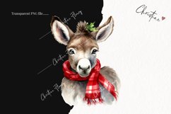 Watercolor Christmas Donkeys Clipart | Christmas Clipart Product Image 2