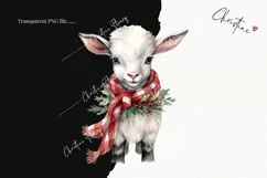 Watercolor Christmas Goats Clipart | Christmas Clipart Product Image 2