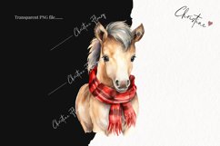 Watercolor Christmas Horses Clipart | Christmas Clipart Product Image 2