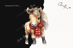 Watercolor Christmas Baby Horse Clipart | Christmas Clipart Product Image 2