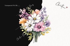 Watercolor Ditsy Floral White Daisy Clipart | Spring Clipart Product Image 2