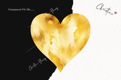 Watercolor Gold Heart PNG | Valentine&#039;s Day Clipart Product Image 2