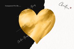 Watercolor Gold Heart PNG | Valentine&#039;s Day Clipart Product Image 2