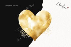 Watercolor Gold Heart PNG | Valentine&#039;s Day Clipart Product Image 2