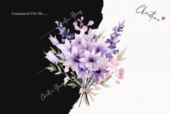 Watercolor Lavender Flower Bouquet | Spring PNG Product Image 2