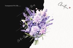 Watercolor Lavender Flower Bouquet | Spring PNG Product Image 2