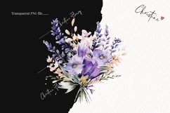 Watercolor Lavender Flower Bouquet | Spring PNG Product Image 2