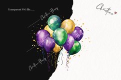 Purple &amp; Green Balloons PNG | Party Clipart Product Image 2