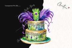 Purple &amp; Green Cakes PNG | Party Clipart Product Image 2