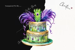 Purple & Green Cakes PNG | Party Clipart Product Image 2