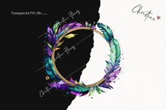 Watercolor Mardi Gras Wreaths PNG | Mardi Gras Clipart Product Image 2