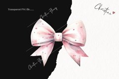 Watercolor Pink Bows Clipart | Christmas Clipart Product Image 2