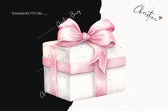 Watercolor Pink Gift Box Clipart | Christmas Clipart Product Image 2